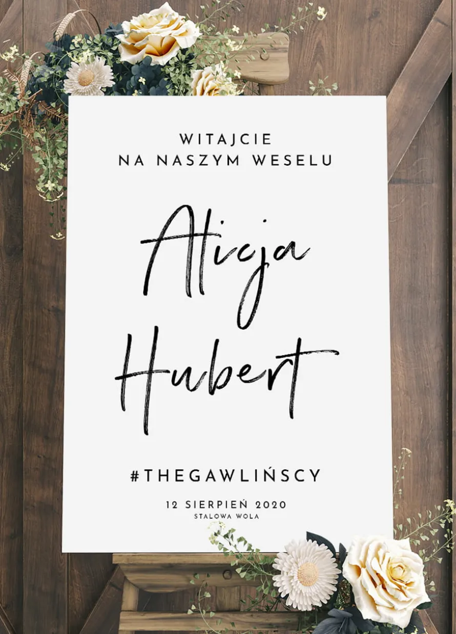 Tablica powitalna ŚLUB personalizowana biała
