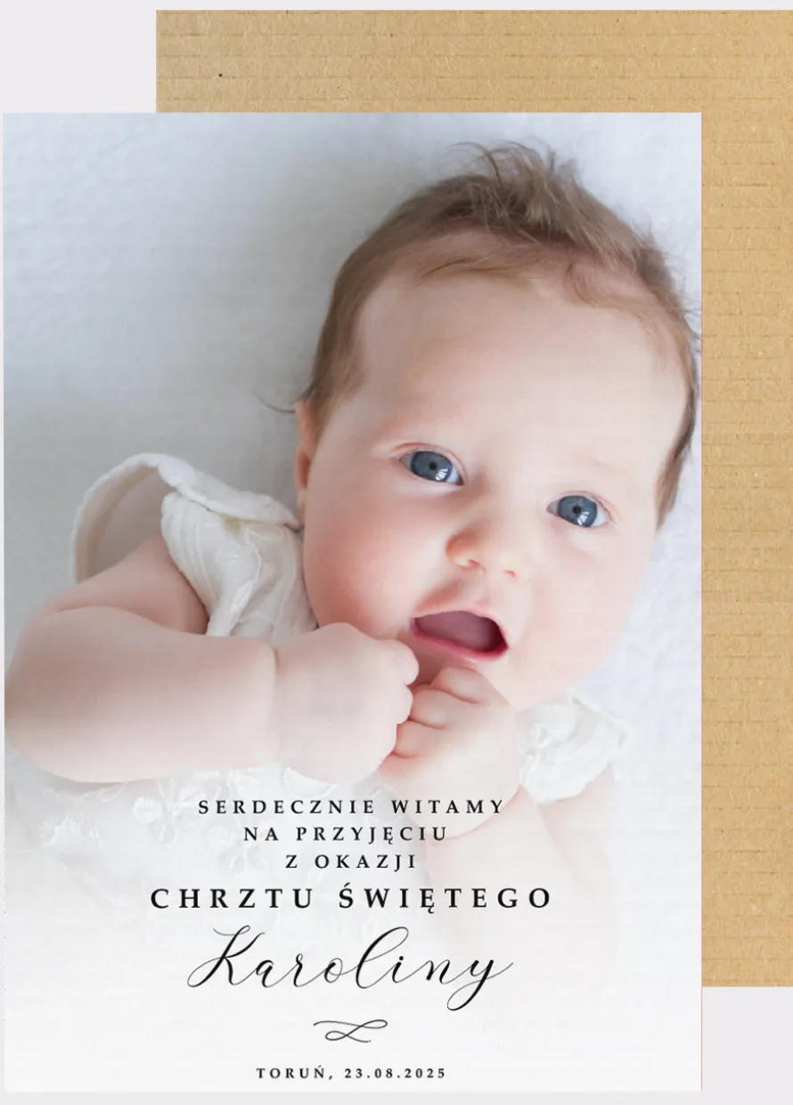 Tablica powitalna na chrzest ZE ZDJĘCIEM