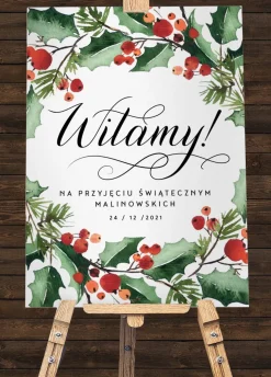 Tablica powitalna na PRZYJĘCIE ŚWIĄTECZNE