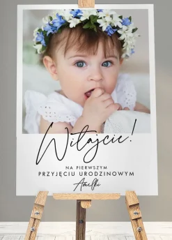 Tablica powitalna na roczek ze zdjęciem