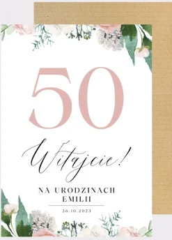 Tablica powitalna na urodziny KWIATY