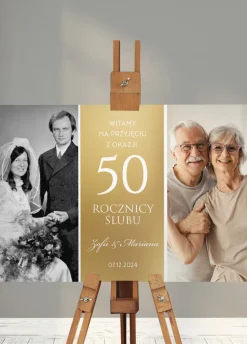 Tablica powitalna ze zdjęciem DEKORACJA NA 50 ROCZNICĘ ŚLUBU złote gody