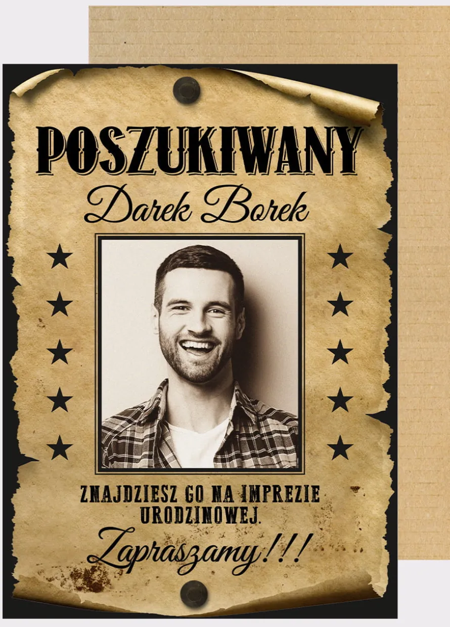 Tablica powitalna ze zdjęciem DZIKI ZACHÓD na urodziny