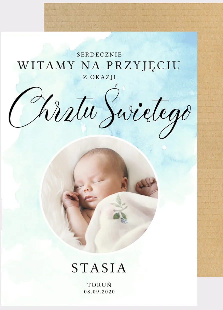 Tablica powitalna ze zdjęciem CHRZEST chłopca