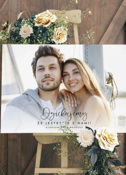 Tablica powitalna ze zdjęciem na ślub DZIĘKUJEMY
