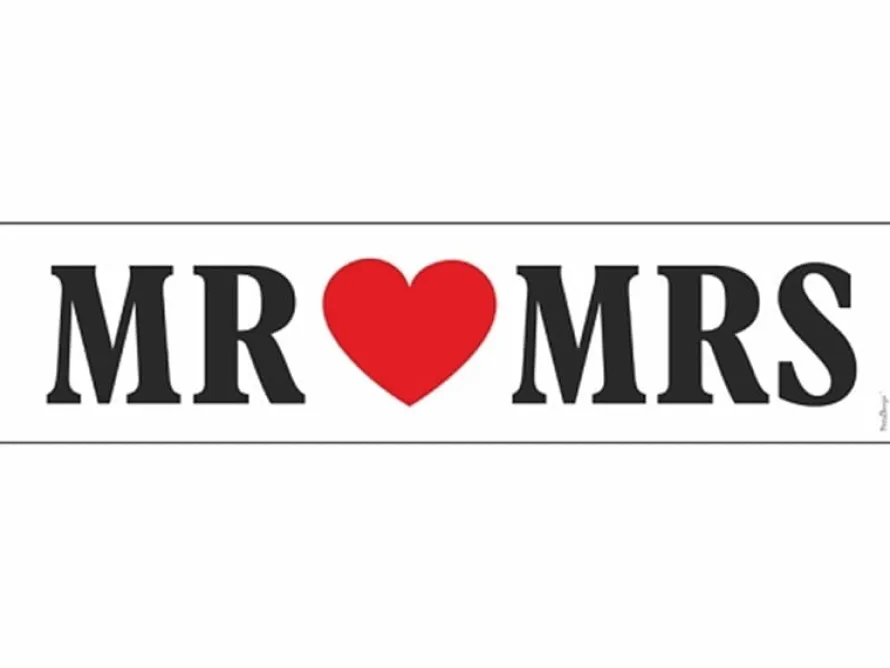 Tablica rejestracyjna do ślubu MR & MRS (1szt.)