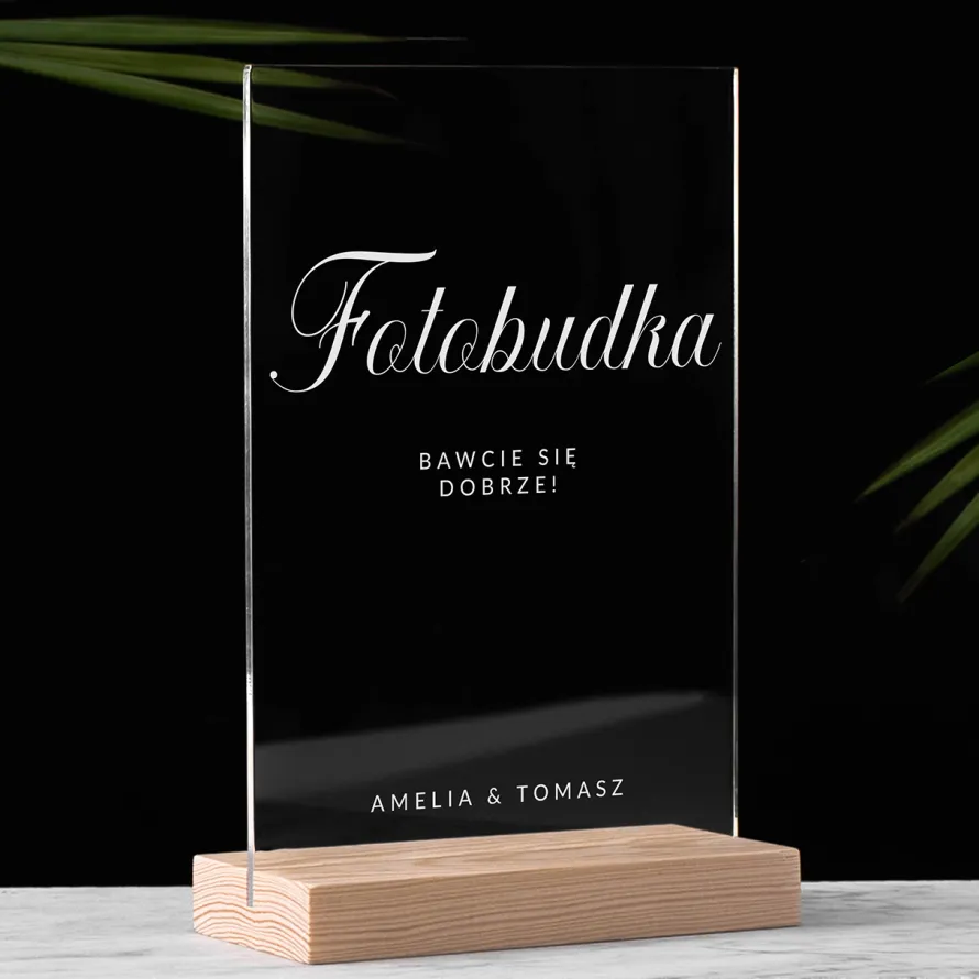 Tabliczka informacyjna FOTOBUDKA na wesele