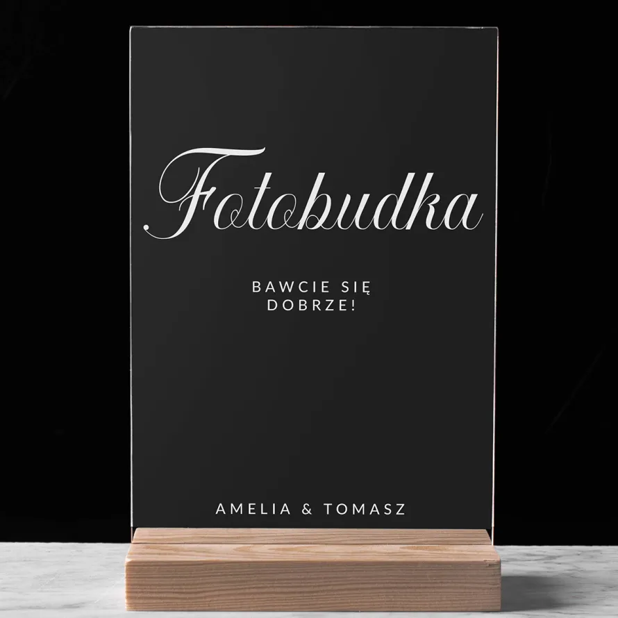 Tabliczka informacyjna FOTOBUDKA na wesele