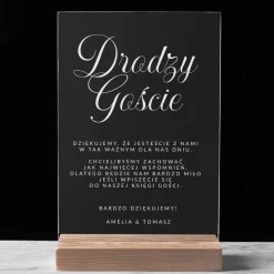 Tabliczka informacyjna KSIĘGA GOŚCI statuetka plexi
