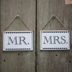 Tabliczki drewniane MR & MRS VINTAGE AFFAIR