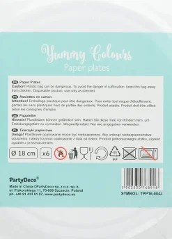 Talerze jednorazowe PASTELE miętowe 18cm (6szt.)