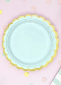 Talerze jednorazowe PASTELE miętowe 18cm (6szt.)