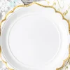 Talerzyki jednorazowe ELEGANCKIE ze złotym brzegiem 18cm (6szt.)