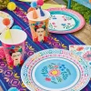 Talerzyki jednorazowe w stylu BOHO FLORAL 23cm (12szt.)