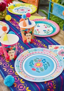 Talerzyki jednorazowe w stylu BOHO FLORAL 23cm (12szt.)
