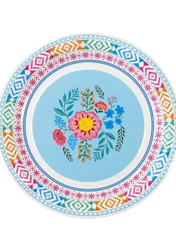 Talerzyki jednorazowe w stylu BOHO FLORAL 23cm (12szt.)