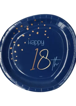 Talerzyki na 18 urodziny ELEGANT BLUE 23cm (8szt.)