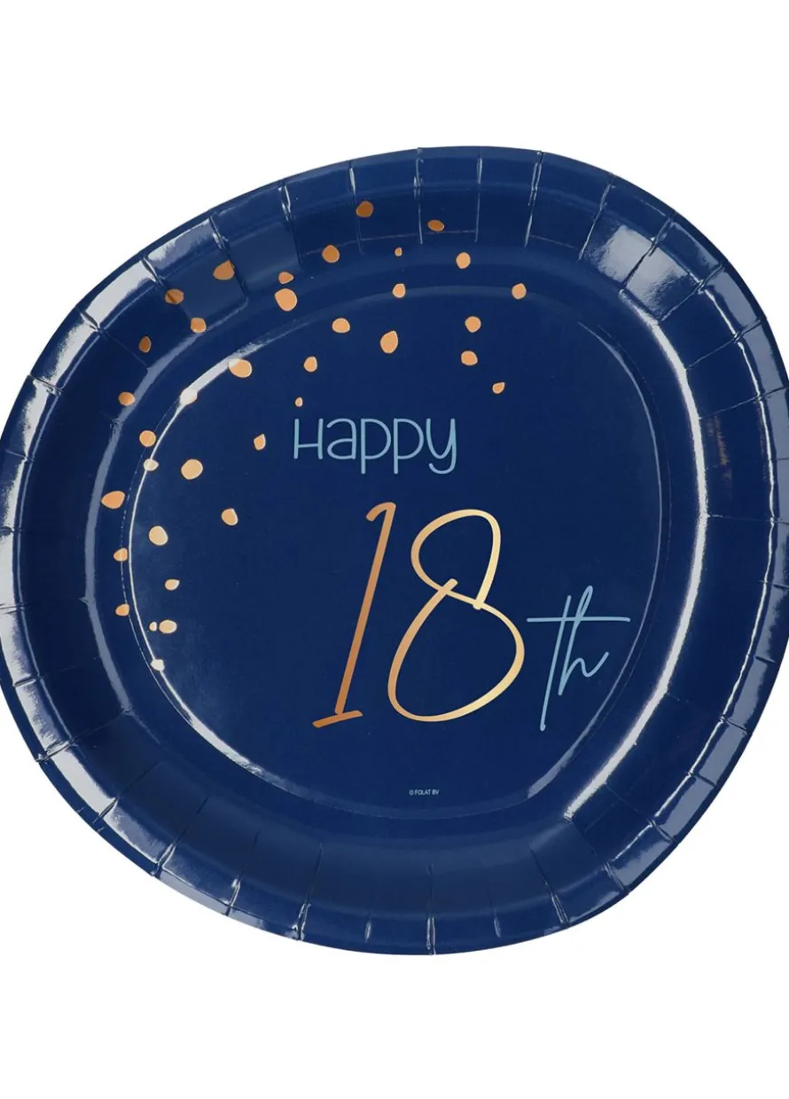 Talerzyki na 18 urodziny ELEGANT BLUE 23cm (8szt.)