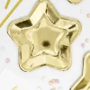 Talerzyki papierowe gold GWIAZDKA złote 18cm (6szt.)