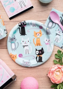 Talerzyki papierowe KOTKI 18cm (8szt.)