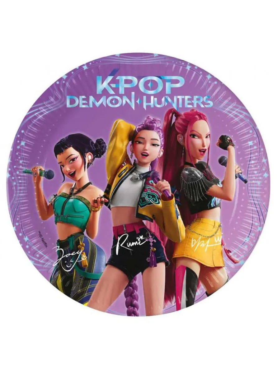 Talerzyki papierowe K-POP DEMON HUNTERS 20 cm 8szt.