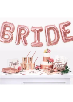 Talerzyki papierowe na wieczór panieński BRIDE SQUAD różowe złoto 23cm (6szt.)