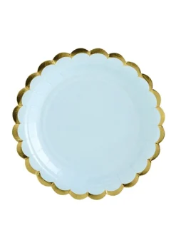 Talerzyki papierowe niebieskie PASTELE 18cm (6szt.)