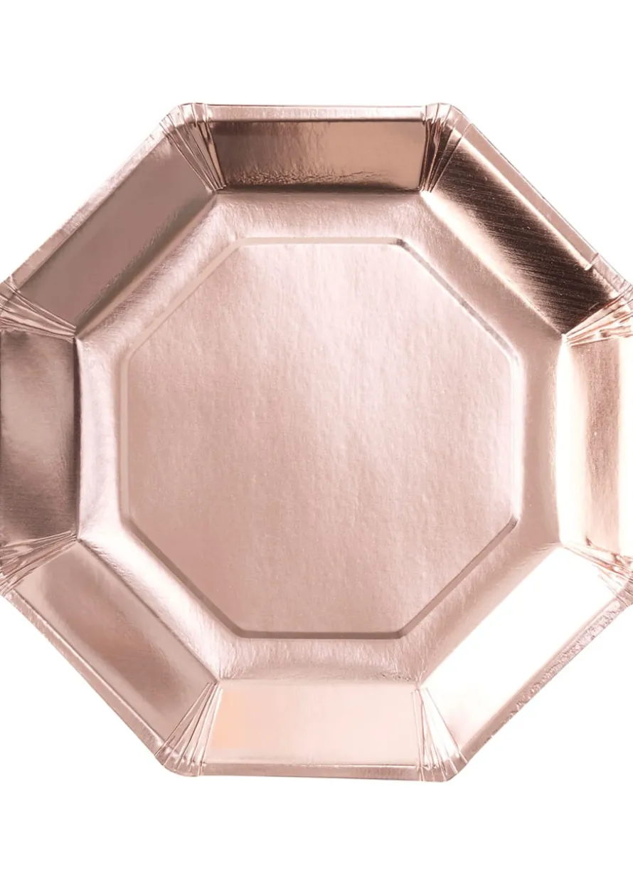 Talerzyki papierowe rose gold PICK & MIX różowe złoto (8szt.)