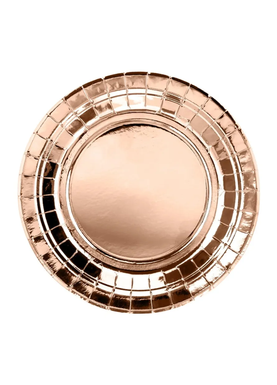 Talerzyki ROSE GOLD papierowe 18cm (6szt.)