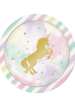 Talerzyki unicorn ZŁOTY JEDNOROŻEC 23cm (8szt.)