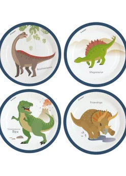 Talerzyki urodzinowe dla dzieci SZCZĘŚLIWY DINOZAUR 23cm (8szt.)