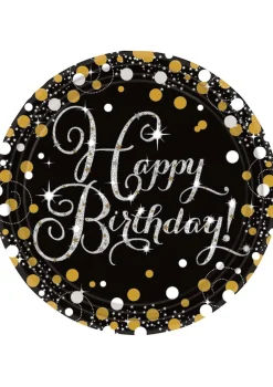 Talerzyki urodzinowe HAPPY BIRTHDAY Sparkling 23cm (8szt.)