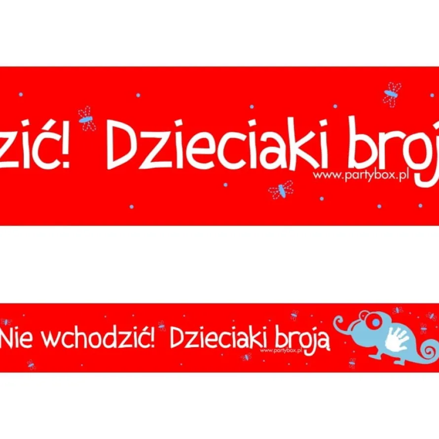 Taśma ostrzegawcza na urodziny dzieci DZIECIAKI BROJĄ dekoracja