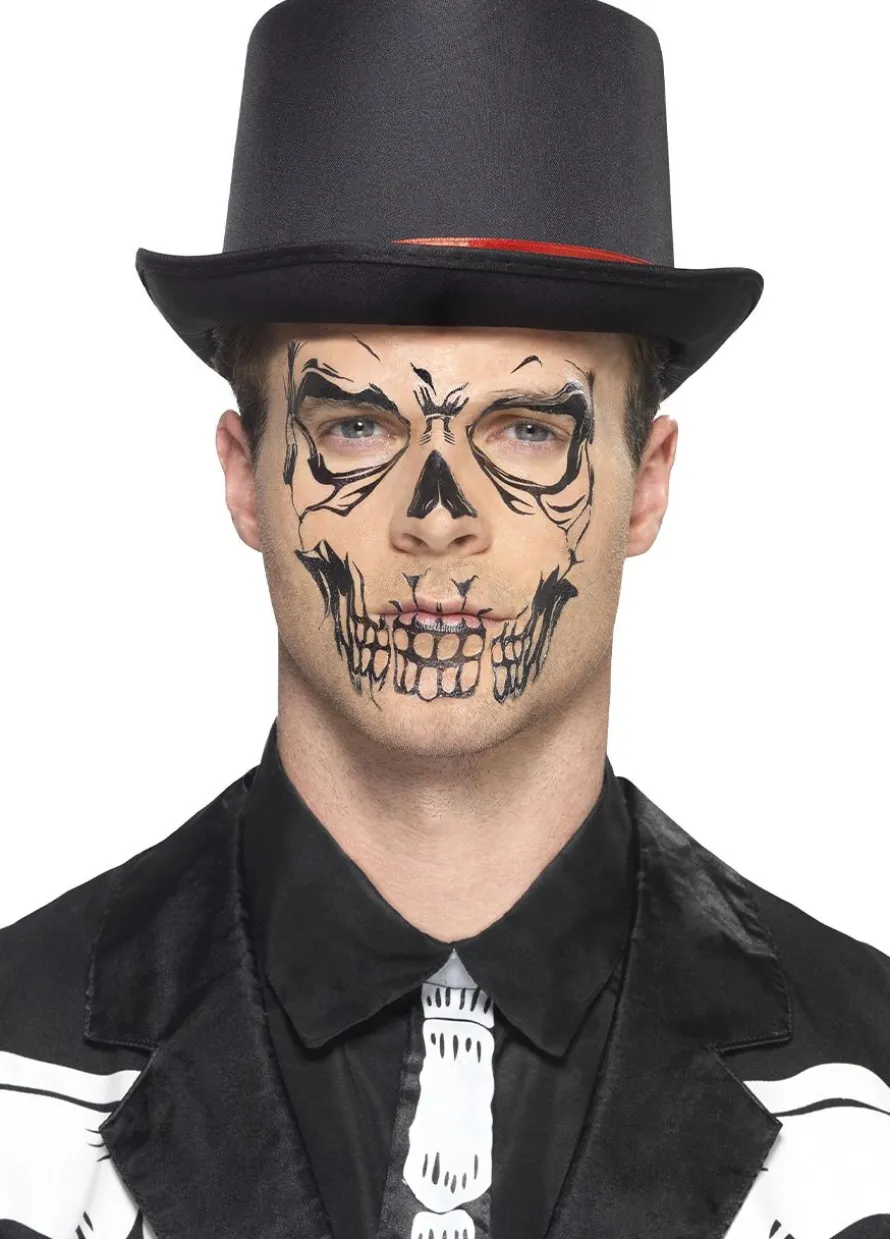 Tatuaże na twarz Halloween CZASZKA
