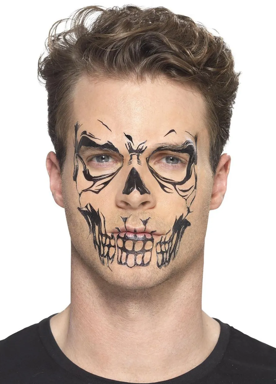 Tatuaże na twarz Halloween CZASZKA
