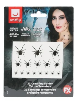 Tatuaże zmywalne na Halloween PAJĄKI makijaż halloweenowy