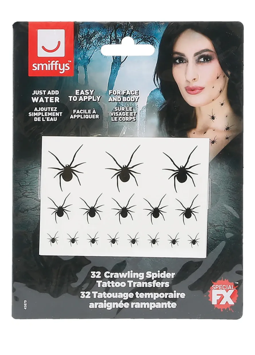 Tatuaże zmywalne na Halloween PAJĄKI makijaż halloweenowy