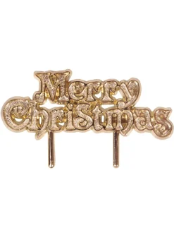 Topper do wypieków MERRY CHRISTMAS dekoracja ciasta złota
