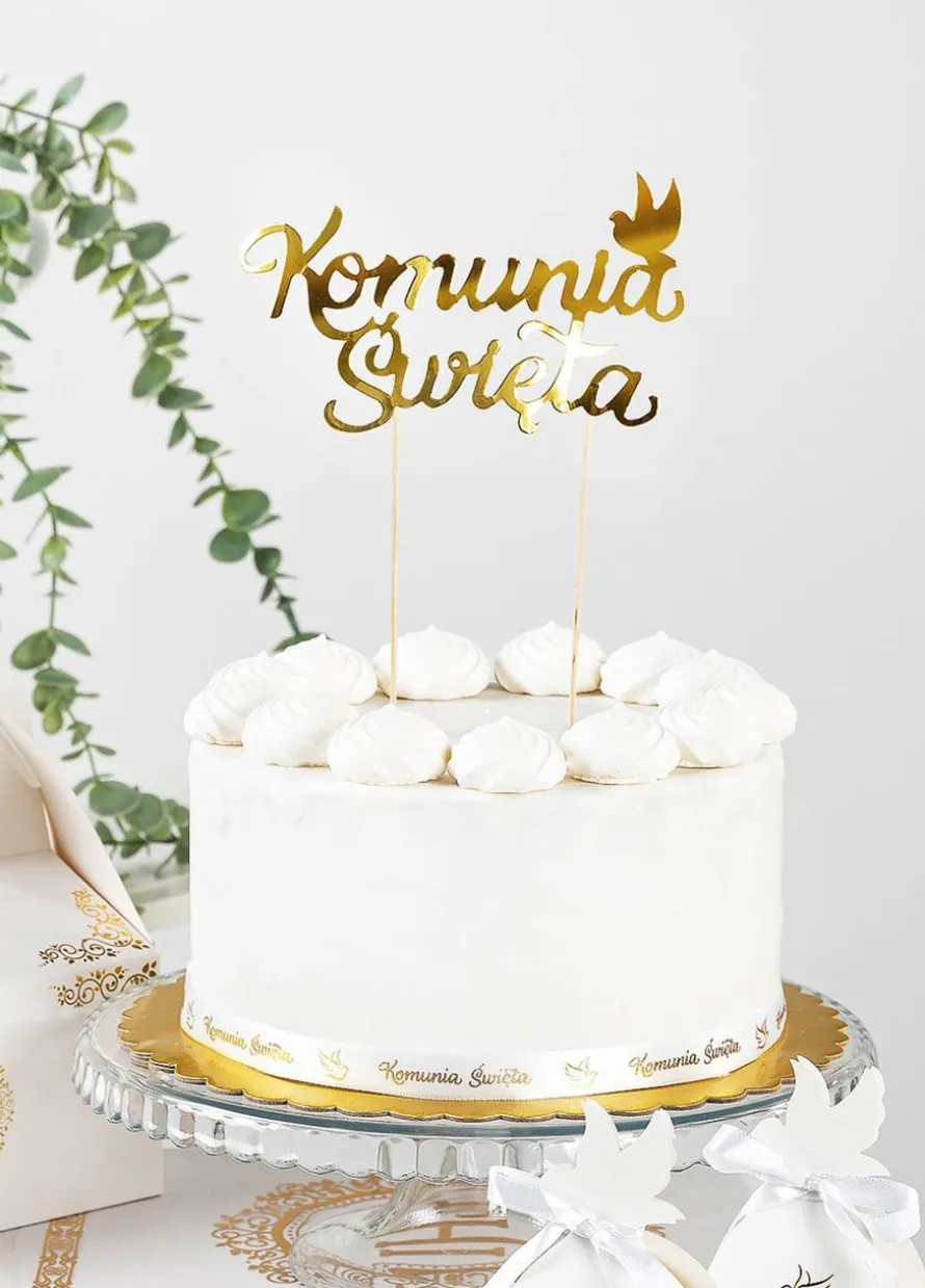 Topper Komunia Święta - złoty