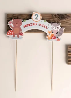 Topper na tort dla dziecka LEŚNE ZWIERZĘTA