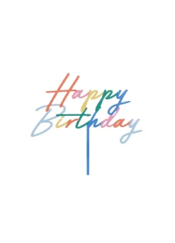 Topper na tort HAPPY BIRTHDAY kolorowy