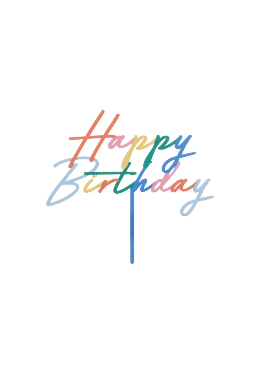 Topper na tort HAPPY BIRTHDAY kolorowy