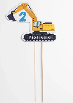 Topper na tort koparka ROBOTY DROGOWE