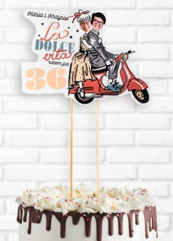 Topper na tort na rocznice ślubu LA DOLCE VITA dekoracje tortu
