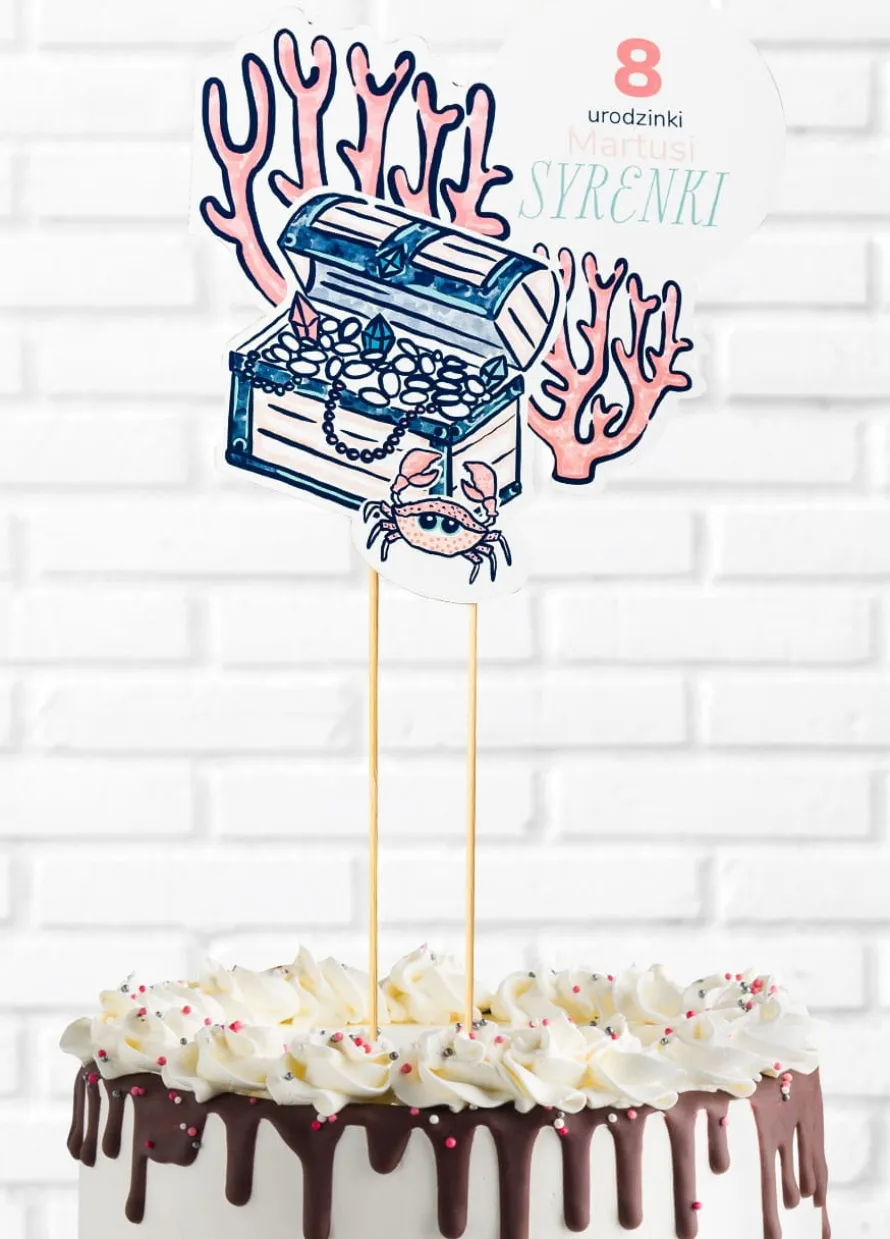 Topper na tort personalizowany SYRENKI