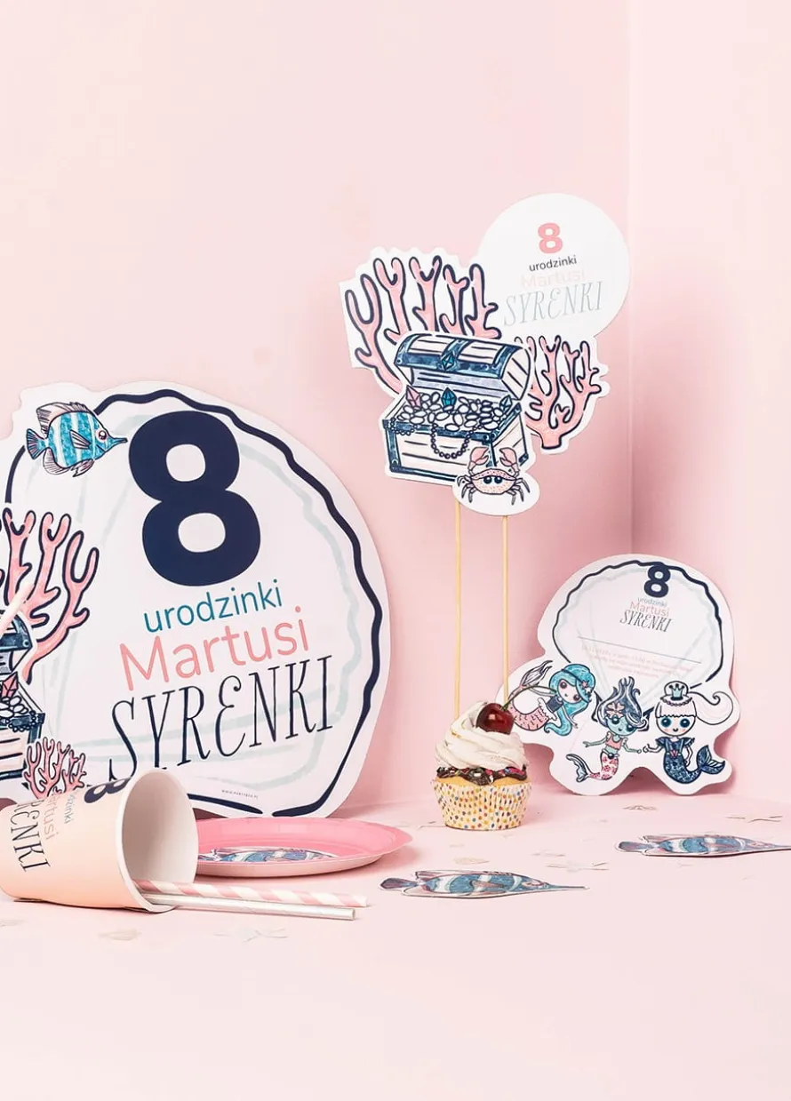 Topper na tort personalizowany SYRENKI