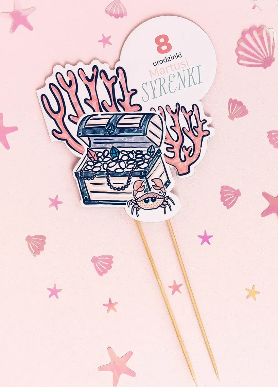 Topper na tort personalizowany SYRENKI