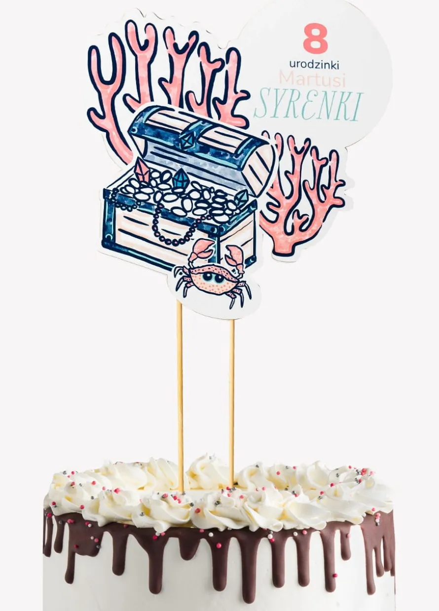 Topper na tort personalizowany SYRENKI