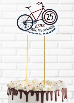 Topper na tort rowerowy ROWEROWO urodziny rowerzysty