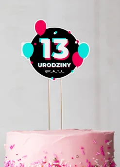 Topper na tort urodzinowy w stylu TIK TOK